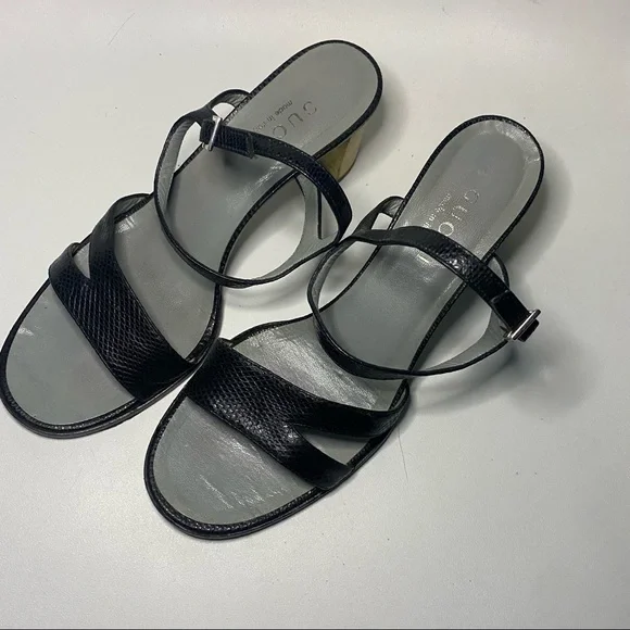 Gucci Black Block Heel Ankle Strap Sandal - Picture 4 of 16